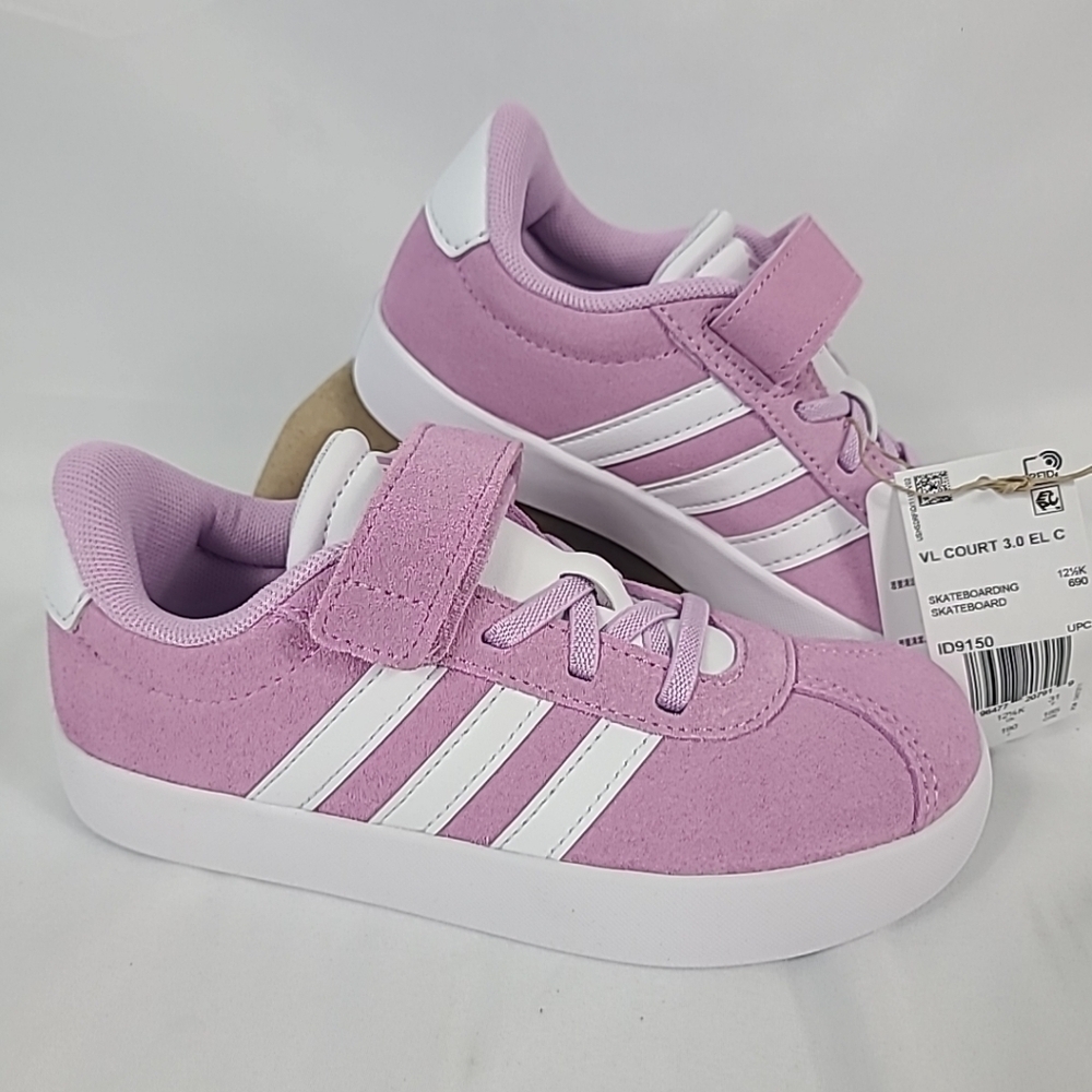 NEW Adidas VL Court 3.0 EL C Kids Sz 13k Pink Suede ID9150 NIB